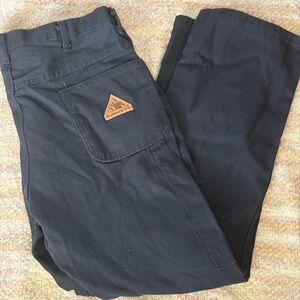 Bulwark FR Black Work Pants with Logo Patch